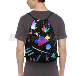 Backpack Hello Memphis ( Black ) Drawstring Bags Gym Bag Waterproof 90S 80S Abstract 1990S Style Background Pattern 1980S