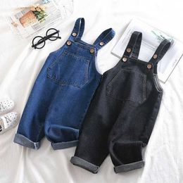 Jumpsuits DIIMUU baby boy clothing girl toddler denim pants baby parachute childrens parachute Trousers Dungaraes Playsuits Y2405203JEY