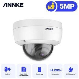 Wireless Camera Kits ANNKE 1PCS C500 Dome 5MP Outdoor IK10 Vandal-Proof POE Security Cameras With Audio in POE Surveillance Cameras TF Card Support J240518