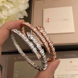 Newly designed bulgarly bracelets are selling like cakes new snake full diamond bracelet for women fashionable light luxury with Original logo box bvilgarly