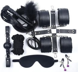 Fetish BDSM Sex Bondage Restraint Kit Games Erotic Accessories Couples Mask Collar Mouth Gag Hand s Sex Toys for Women Y1912078343700