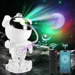 Lamps Shades Astronaut Galaxy Projector Star Projector Night Light With Bluetooth Speaker Nebula Moon Projector Lamp for Bedroom Home Decor Y240520BU43