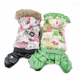 Dog Apparel Bear Pattern Pet Dogs Winter Coat Thickness Fleece Hooded Warm Pets Jumpsuits Large Clothing Chihuahua