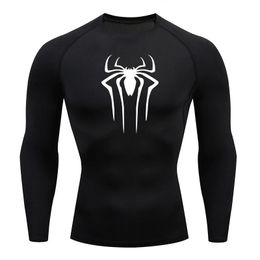 Sun Protection Sports Second Skin Running T-shirt Mens Fitness Rashgarda MMA Long Sleeves Compression Shirt Workout Clothing 240520