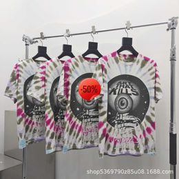 Men's Golieriy Dopts T-shirts stock Tie Dyed Harden Same Prophecy Eye Printed Short sleeved T-shirt