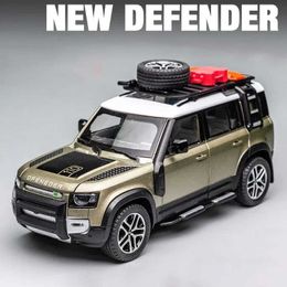 Diecast Model Cars 1 24 Land Rover Defender Alloy Diecasts Toy Vehicles Toy Off-road Vehicles Car Model Sound And Light Collection Kids Toy Gift Y24052029EO