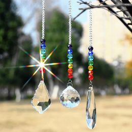 Decorative Figurines Shiny Glass Wind Chimes Crystal Prism Rainbow Chase DIY Pendant Chandelier Jewelry Sun Catcher Spacer Home Wedding