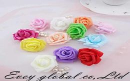 Whole Real touch Mini EVA foam artificial flowers rose heads wedding home decoration Handmade artificial flores cheap 12 colo1566796