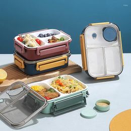 Dinnerware Portable Plastic Lunch Box For Adults Kids Compartment Storage Container With Tableware Microwave Bento Picnic Camping