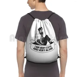 Backpack Ferris Bueller-I Am Very Cute And Alone Drawstring Bags Gym Bag Waterproof Jeannie Bueller Jeanie