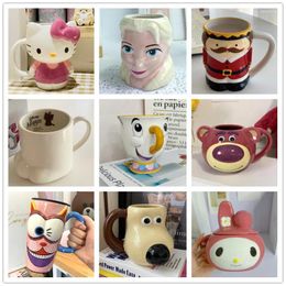 Mugs Cartoon 400ml Kitty Ceramics Cup Water Morning Tea Juice Coffee Mug Funny Kitchen Drinkware Girls Gift Dinnerware