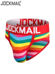 JOCKMAIL bikini briefs men sexy underwear cotton Striped Fashion Jockstrap underwear panties9038455