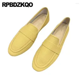 Casual Shoes Genuine Leather Loafers Court Plain Solid Soft Sole Round Toe Maternity Sheepskin Classic Slip On Women Comfy Flats Work