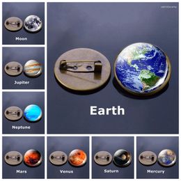 Brooches Solar System Planetary Brooch Glass Dome Jewelry Accessories Nebula Milky Way Earth Moon Sun Fashion Gift