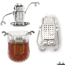 Coffee & Tea Tools Ups Stainless Steel Robot Strainer Loose Leaf Infuser Filter Herbal Spice Diffuser Drop Delivery Home Garden Kitche Dhg94