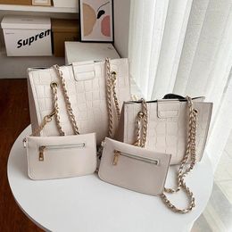 Shoulder Bags 2 Pcs/set Stone Pattern Small PU Leather Crossbody For Women Bag 2024 Solid Colour Handbags Female Cross Body