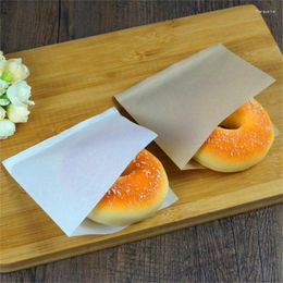 Gift Wrap 100pcs 12 12cm White Brown Kraft Paper Sandwich Donut Bread Bag Hamburger Bags Food Packing Restaurant Supply Pouches