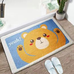 Carpets Cartoon Cute Floor Mat Bath Imitation Cashmere Japanese Animal Bear Modelling Bathroom Entrance Absorbent Non-slip Carpet