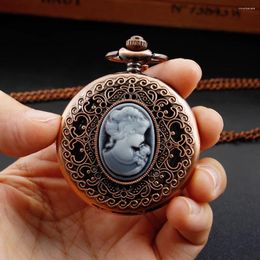 Pocket Watches Luxury Vintage Emerald Gem Ladies Necklace Watch Digital Pendant Chain Clock Fashion Women's Gift Reloj
