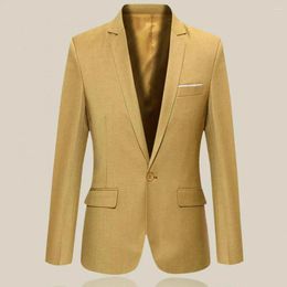 Men's Suits 2024 Men Slim Fit Fashion Blazer Suit Jacket Solid Color Long Sleeve Lapel Coat Wedding Outwear