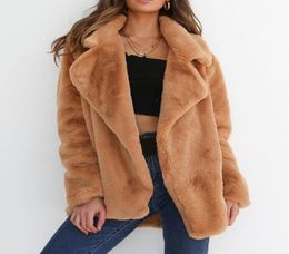 WOMAIL 2018 Faux Fur Fluffy Warm Women Winter Coat Keep Warm Outerwear Loose Big Collar Fur Winter Coat 3 Colors 9105927947
