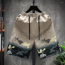 Men's Shorts Summer Men Casual Short Pants Oversize Beach Retro Letters Print Sports Five Points Clothing