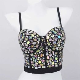 Women's Tanks Camis 2024 Women Summer Rhinestone Beading Sexy Corset Tank Tops Fashion Basic Women White Crop Top Female Ladies Tops Clothes Camis Y240518