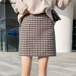 Skirts Plaid Mini For Women High Waist Temperament Y2k Skirt A-line All-match Vintage Harajuku Female Preppy Korean Fashion Chic