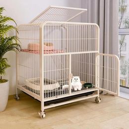 Cat Carriers Iron Cage Pet Villa Duplex Luxury For Pets House And Kitten Nest Modern Creativity Cat's Nests Large Space Activity