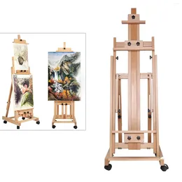 Hooks Professional Artist Easel Studio H-Frame Adjustable Solid Beech Wood Large Heavy-Duty Painting Art Standing Movable