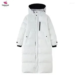 Women's Trench Coats Winter Down Puffer Jackets White Baggy Thickening Warm Hooded Korean Fashion Boutique Clothes Bubble Cotton Padded