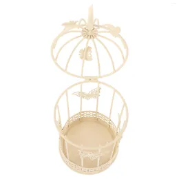 Candle Holders European Style Butterfly Cage Holder White Candles Candlestick Iron Wedding Household Home Decor