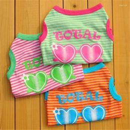 Dog Apparel Strips Clothes Summer Print Hoodies Vest Tshirt Bichon Pet Outfit Puppy Cat Shirt Sweatshirt For Small Dogs Dachshund XS