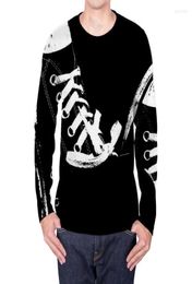 Men039s TShirts Brand Retro Long Sleeve T Shirt Men Shoe Novel Hip Hop Black Anime Clothes Mens Clothing CasualMen039s Just4903493