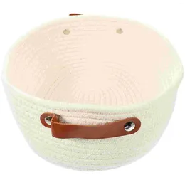 Pillow Round Baskets Cotton String Storage Box 30X23X12CM Makeup Brush Rope White Snack Sundries Small Toy