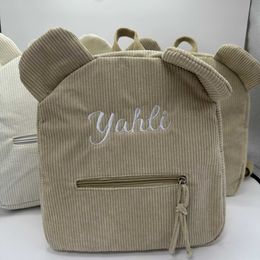 Backpacks Customized Teddy Bear Backpack Embroidered Name Childrens School Backpack Childrens Day Party Gift Birthday Bag Personalized Name d240520