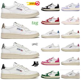 Casual Shoes Autrys Medalist Womens Mens Pink White Black Green Yellow Red Purple two-tone Designer Low Cut Thick Soled Fashion Athleisure Shoes