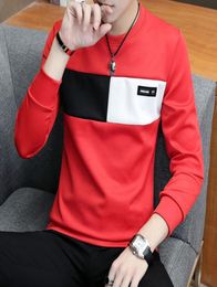 Men T Shirt Casual Long Sleeve Basic Tops Tees Stretch Mens Clothing Chemise Homme7825404