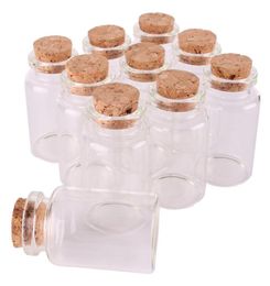 24pcs 305017mm 20ml Mini Glass Wishing Bottles Tiny Jars Vials With Cork Stopper wedding gift1899351
