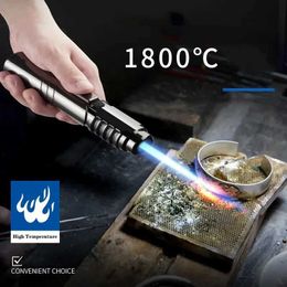Lighters 1800 High temperature Spray Gun Butane Gas Lamp Metal Outdoor Windproof Blue Strong Flame Torch Spray Lamp Welding Tool S24513