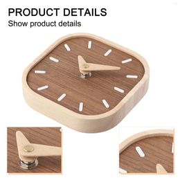 Wall Clocks Creative Black Walnut Solid Wood Small Table Clock Nordic Simple Wind Bedroom Bedside Office Display Mute Decorative