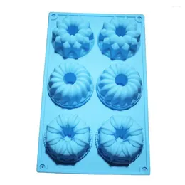 Baking Moulds Cheese Cake Silicone Mold Non-stick Donut Bundt Pan Set 6-cavity For Cupcake Brownie Cornbread