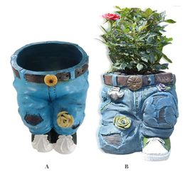 Bottles Jeans Pants Flower Pot Retro Clothing Plant Growing Planter Resin Balcony Garden Decoration Gift Sitting