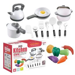 Childrens Kitchen Utensils and Play Food Toys Pretend Kitchen Cooking Playset Cookware Pots and Pans Set Kitchen Toys for Kids 240507