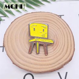 Brooches Creative Cartoon Anime Yellow Chair Enamel Pins Game Character Alloy Brooch Badge Fashion Jewellery Accessories Gift