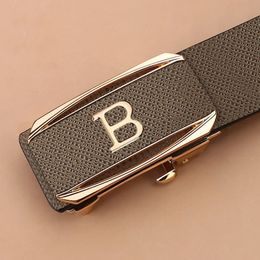 2024 High Quality Coffee Genuine Leather Belt B Letter Automatic Buckle Fashion Mens Designer Casual ceinture homme 240516