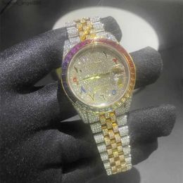 Best price high quality Bling Watch Diamond Men Diamond Crystal Moissanite Watch Wristwatch Custom Label