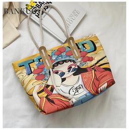 Shoulder Bags BANKUO Casual Women's Large-capacity Fashion Zipper Tote Bag Cartoon Print Simple Girl All-match Handbag C259