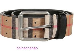 Designer Borbaroy belt fashion buckle genuine leather Mens Checkered Leather Belt 8006092