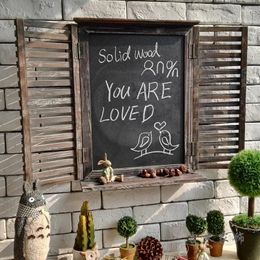 Decorative Figurines European-style Rural American Retro Bar Coffee Shop Decoration Wooden Blackboard Wall False Window